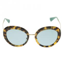 Prada Leopard Frame SPR16Q Round Sunglasses