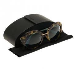 Prada Leopard Frame SPR16Q Round Sunglasses