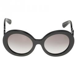 Pre Owned Prada Black Baroque Round Sunglasses
