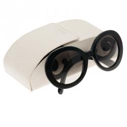 Pre Owned Prada Black Baroque Round Sunglasses