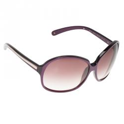 Pre Owned Prada Purple SPR211 Oversized Round Sunglasses