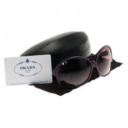 Pre Owned Prada Purple SPR211 Oversized Round Sunglasses