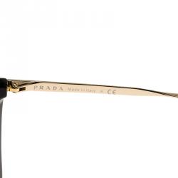 Pre Owned نظارة شمسية برادا SPR 09Q عين القط سوداء وذهبي