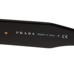 Prada Black Floral Embellished SPR25P Square Sunglasses