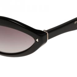 Pre Owned Prada Black SPR 05N Capsule Cat Eye Sunglasses