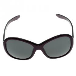 Prada Black/Purple SPR20L Oversized Round Sunglasses