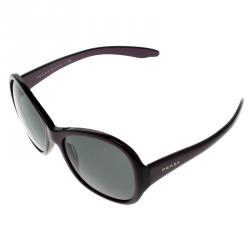 Prada Black/Purple SPR20L Oversized Round Sunglasses