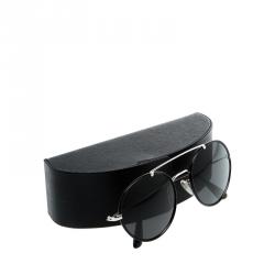 Prada Black SPR 53P Round Aviator Sunglasses
