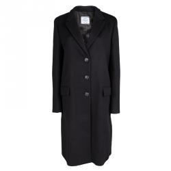 Prada Black Wool Overcoat L