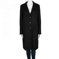 Prada Black Wool Overcoat L
