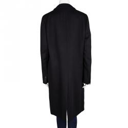 Prada Black Wool Overcoat L