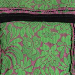 Pre Owned Prada Multicolor Floral Jacquard Contrast Trim Sleeveless Top M