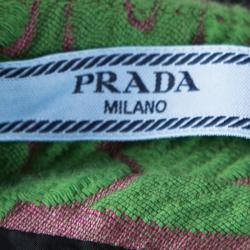 Pre Owned Prada Multicolor Floral Jacquard Contrast Trim Sleeveless Top M