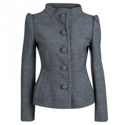 Pre Owned Prada Grey Wool Button Front Jacket S