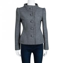 Pre Owned Prada Grey Wool Button Front Jacket S