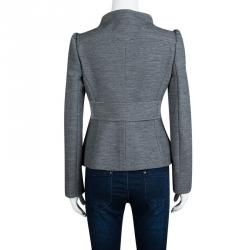 Pre Owned Prada Grey Wool Button Front Jacket S