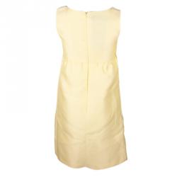 Pre Owned Prada Yellow Embellished Bust Sleeveless Dress S