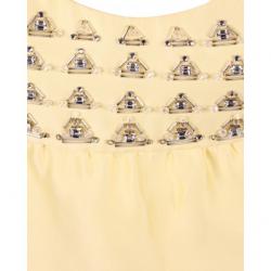 Pre Owned Prada Yellow Embellished Bust Sleeveless Dress S