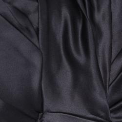 Pre Owned Prada Black Pleated Detail Sleeveless Cocktail Dress S