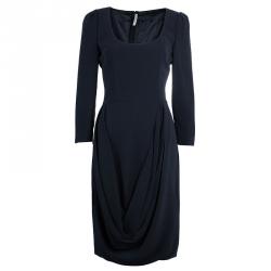 Prada Long Sleeve Drape Front Dress M