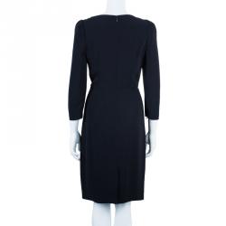 Prada Long Sleeve Drape Front Dress M