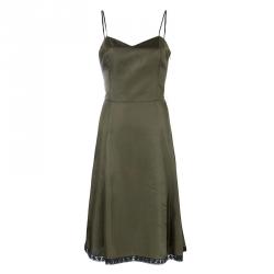 Pre Owned Prada Olive Green Sleeveless Dress M