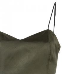 Pre Owned Prada Olive Green Sleeveless Dress M