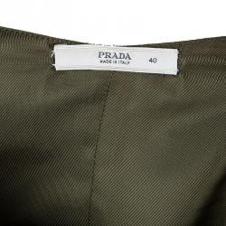 Pre Owned Prada Olive Green Sleeveless Dress M