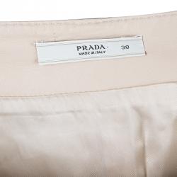 Pre Owned Prada Nude Leather Skirt S