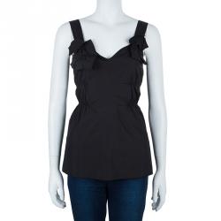 Prada Black Sleeveless Bow Top S