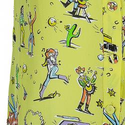 Prada Yellow Multicolor Print Collar Top S