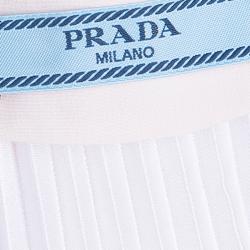 Pre Owned Prada Pink Print Pleat Skirt S