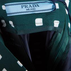 Prada Green Printed Silk Dirndl Skirt S