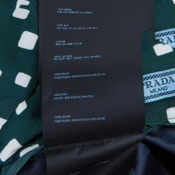 Prada Green Printed Silk Dirndl Skirt S