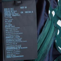 Prada Green Printed Silk Dirndl Skirt S