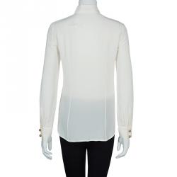 Prada White Silk Button Down Blouse S