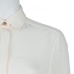 Prada White Silk Button Down Blouse S