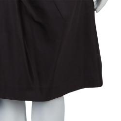 Pre Owned Prada Dark Brown Silk Pleated Sleeveless Dress M