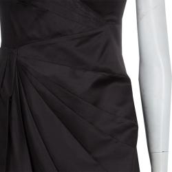 Pre Owned Prada Dark Brown Silk Pleated Sleeveless Dress M