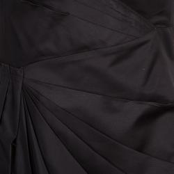 Pre Owned Prada Dark Brown Silk Pleated Sleeveless Dress M