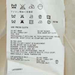 Pre Owned Prada Cream Printed Dolman Sleeve Cropped Blouse M