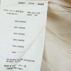 Pre Owned Prada Cream Printed Dolman Sleeve Cropped Blouse M