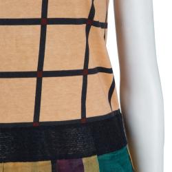Prada Multicolor Printed Short Sleeve Peplum Top XS