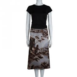 Prada Multicolor Digital Landscape Print Skirt S