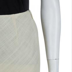 Prada Cream Textured A-Line Skirt S