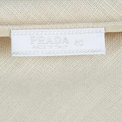 Prada Cream Textured A-Line Skirt S