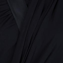 Pre Owned Prada Black Silk Ruched Halter Gown M