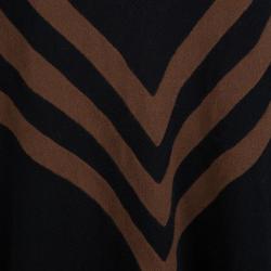 Pre Owned Prada Black Wool Striped V-Neck Oversized Sweater S