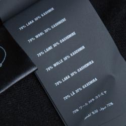 Pre Owned Prada Black Wool Striped V-Neck Oversized Sweater S