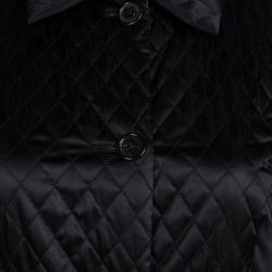 مملوكة مسبقًا معطف برادا نايلون أسود مبطن بحزام S